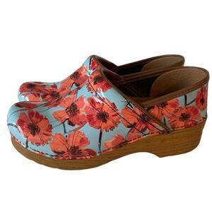 Dansko Floral Sneakers - Red and Blue